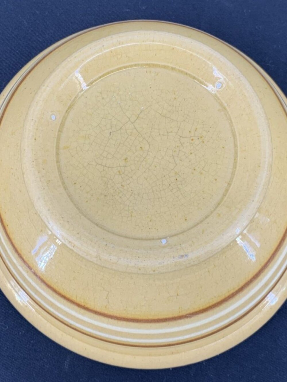 Yellow Ware 4 Stripe Banded Mixing Bowl 8" Antique - Picture 5 of 8